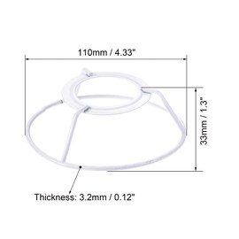 sourcing map Lamp Shade Ring, 110mm Dia. Lampshade Holder Frame Ring for E26/E27 Lamp Socket, Baked Coating Iron 2 Set