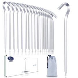 Pack of 24 Tent Pegs, 18 cm/7 Inch Aviation Aluminium Pegs, Awning Tent, Awning Pegs, Stakes, Stakes, Stakes, Camping, Tent Accessories, Pegs for Camping, Gardening, etc.