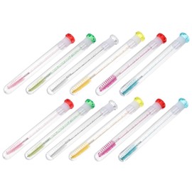 Beavorty 12pcs Mascara Wands with Crystal Tubes Lightweight Eyelash Applicators for Makeup Easy to Clean for Mascara Eyebrow Application