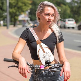 APHISON Sling Bag for Women Fanny Pack Small Backpack Purse Crossbody Bags for Women Trendy WHITE-BROWN