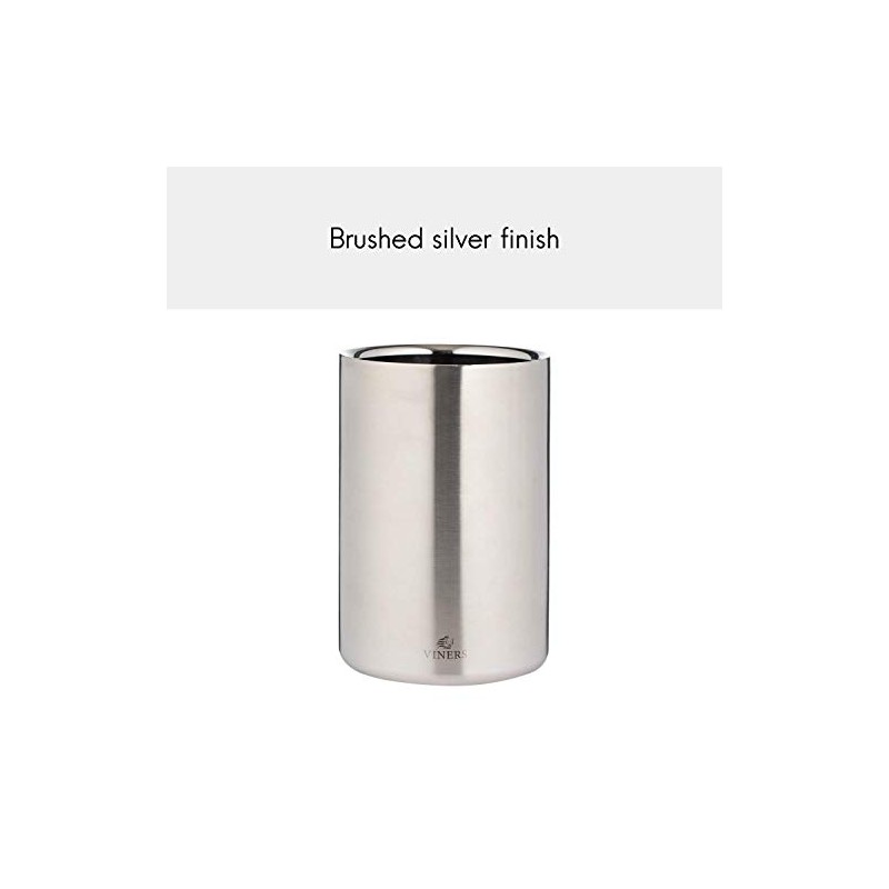 Viners Barware Wine Cooler Double Wall Silver 1.3L, Stainless Steel