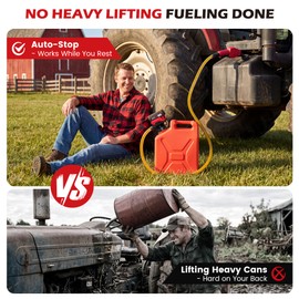 Cordless Fuel Transfer Pump, 5 GPM Portable Gas Can Pump with Auto-Stop