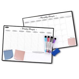 2 PCS Magnetic Daily Chore Chart Dry Erase Refrigerator 17x12 with 4 Markers