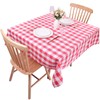Kesfey Red Gingham Tablecloths Polyester 140x140cm,Square Checkered Tablecloth Spillproof and