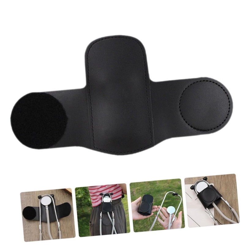 MAGICLULU 2pcs Stethoscope Holder for Scrubs PU Stethoscope Hip Holder