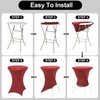 FestiCorp Spandex Table Cover, Cocktail Fitted Tablecloths, Round Highboy Stretch Table Covers Cloths for Party, Bar, Wedding, Birthday, Banquet, Red, 30"-32" Diameter x
