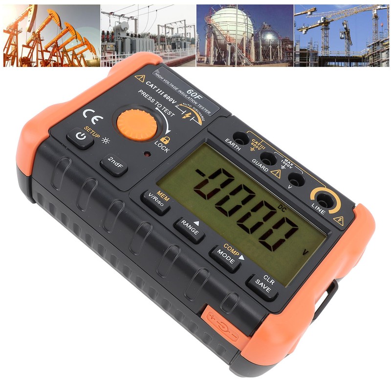 Insulation Tester Megohmmeter 50V~2500V Resistance Meter 1.3mA with Overload Protection