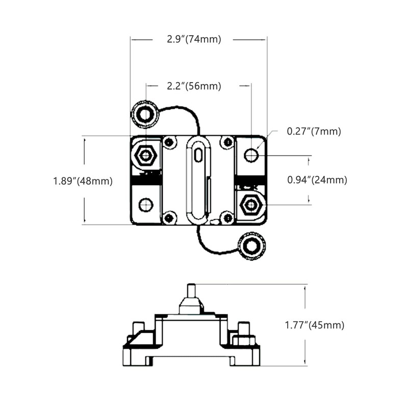 LENKRAD 90 Amp Marine Circuit Breaker Resettable 90A with Manual
