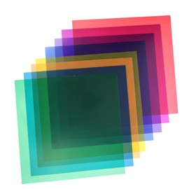 KOMBIUDA 8pcs Color Correction Light Gels Transparent Lighting Filters for Film Lightweight Durable for Color Mixing and Temperature