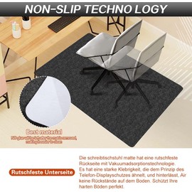 Office Chair Mat 120 * 90cm, LUPATDY Office Chair Mats for Hardwood Floors Non Slip Floor Protector Mat for Chairs Pad Desk Chairmats Office Floor Protector Mat