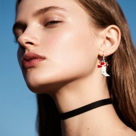 ANGLEQUEEN Western Rhinestone Earrings for Women Crystal Zirconia Cowboy Boots Dangle Earring Bohemian Country Western Drop Earrings Country Concert Cowgirls Outfits Accessories Red