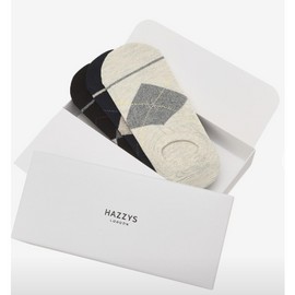 Hazzys (대구신세계)블랙 체크배색 면혼방 덧신양말3종세트 HJSS5E202WT (Daegu Shinsegae) Black Check Pattern Mixed Cotton Ankle Sock Set 3 Pieces HJSS5E202WT