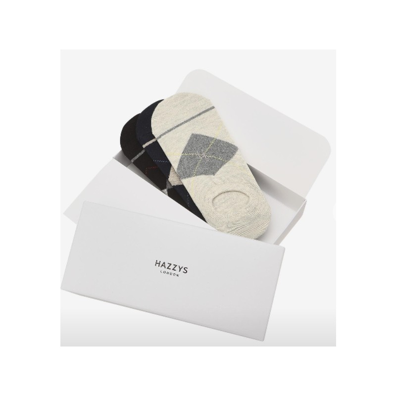 Hazzys (대구신세계)블랙 체크배색 면혼방 덧신양말3종세트 HJSS5E202WT (Daegu Shinsegae) Black Check