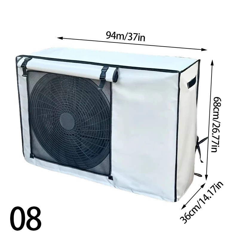 Outdoor Air Conditioner Cover, Oxford Cloth Weather Protector with Roll-Up