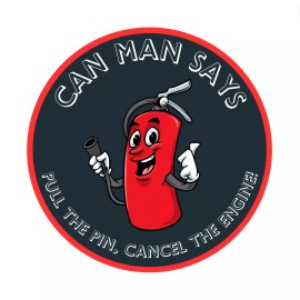 3" Can Man fire helmet sticker