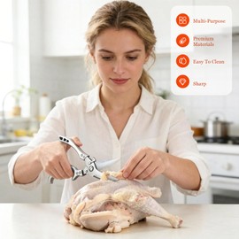Forbici da Cucina Acciaio Inox, Forbici Professionali per Pollame con Blocco di Sicurezza, ForbicidaPollo Trinciapollo, per Ossa Di Pollo, Carne, Tacchino, Pesce E Verdure, Lavabili In Lavastoviglie
