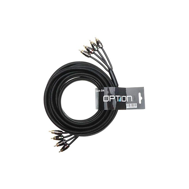 OPTION 4-channel RCA cable, 5.5 m, premium quality for interference-free