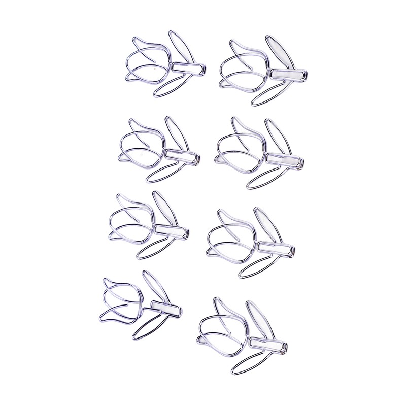 50Pcs Tulip Paper Clips Cute Purple Tulip Design Durable Metal