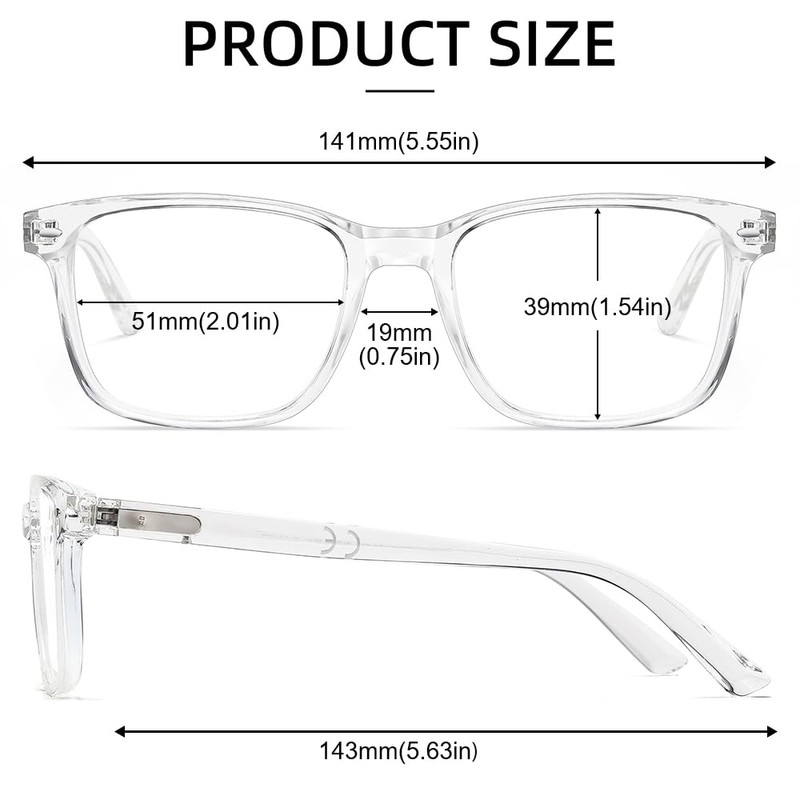 SUNAMOY Nearsighted Shortsighted Myopia-1.0 Glasses Mens Womens Blue Light Spring