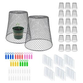 20Pcs Chicken Wire Cloche Plant Covers, 9.2×9.2 Inches Plant Protectors from Animals, Metal Garden Plant Cages for Outdoor Plants, Keep Rabbits, Squirrels, Birds Out