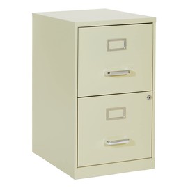 OSP Home Furnishings 2 Drawer Locking Metal File Cabinet, Tan