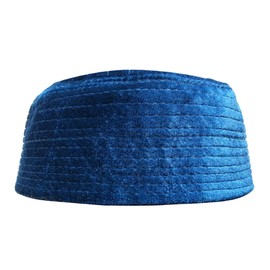 TheKufi Dark Blue Semi-Rigid Handmade Velveteen Kufi Hat Cap Crown (XL -23.5" (59.8cm))