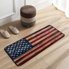 Naanle 4th of July Kitchen Floor Mat Wooden American Flag