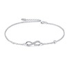AOBOCO Infinity Love Anklet Sterling Silver Ankle Bracelet with Crystal