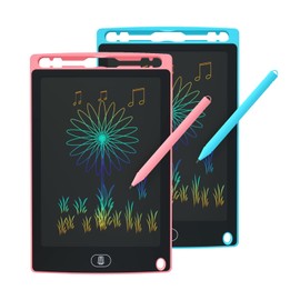 2 Pack LCD Writing Tablet for Kids, 8.5 Inch Drawing Doodle Board Pad Tablet Scribbler Pad, Portable Learning Educational Toys with Lock, Colourful Drawing Pad for Kids 3-6 Years Old Girl Boy