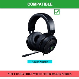 Kraken Headband Cover, JARMOR Replacement Head Band Protector with Zipper [ Easy Installation ] for Razer Kraken Headphones ONLY (Black)