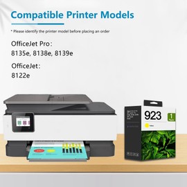 923 Yellow Ink Cartridges Replacement for HP 923 Ink Cartridges Work with for OfficeJet 8122e OfficeJet Pro 8135e 8138e 8139e Printer (1-Pack, Yellow)