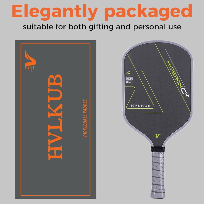 HVLKUB Lightweight Pickleball Paddle Equipment-Raw T700 Carbon Fiber Surface|16mm PP