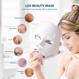 Máscara De Belleza Terapia Facial Con Fotones Led 7 Colores
