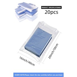 Pinkmiumiu Heat Shrink Bag- 20 Pcs Professional Grade Heat Shrink Wrap is Used to Store Wrap Embellished Items for Longer Life - Industrial Grade Shrink Wrap Bags Transparent and Odorless(16x20 inch)