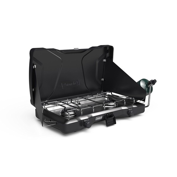 Coleman Triton 2-Burner Propane Stove, Portable Camping Cooktop with 2