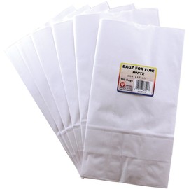 Hygloss Gusseted Flat Bottom Bags 6X3.5X11 100/Pkg White