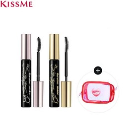 KISSME Heroin Make Long Up Mascara Super Waterproof Set 2items, Color#$%Type:01 Deep Black-Long Up