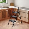 TOOLF 3 Step Ladder, Folding Step Stool with Anti-Slip Wide