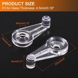 uxcell Glass Retainer Clips, 0.9 x 0.51 Inch Glass Panel Fixing Clip with Screws for Fixing Glass Cabinet Doors, Clear 50pcs