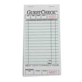 National Checking G3632 Guest Check Pad with Customer Receipt Stub 3 1/2 x 6 3/4 50 Checks/Pad