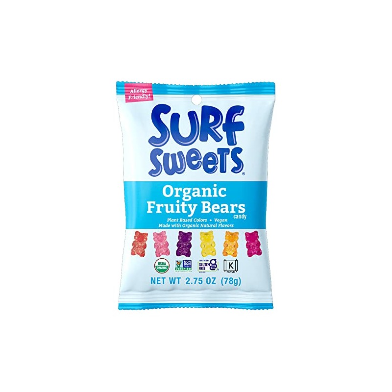 Surf Sweets Organic Fruity Bears, Non GMO Project Verified, Gluten