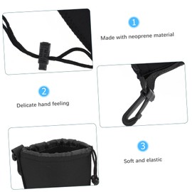 OSALADI 4pcs Neoprene Camera Lens Pouch Protective Case for Drawstring Lens Bag for for All Brands Shockproof and Water-Resistant Design