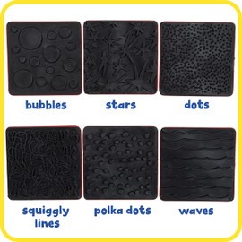 READY 2 LEARN Paint Effect Stamps - Set of 6 - Art Tools for Kids - Dots, Squiggly Lines, Stars, Waves, Bubbles, Polka Dots - Patterns for Backgrounds, Borders and DIY Projects, Multi