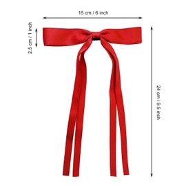 Penta Angel Hair Bow Clips Set 10Pcs Ribbon Bowknot Tassel Clips Barrettes with Long Tail Decorative Hair Styling Accessory for Women Girls Wedding Party Decor