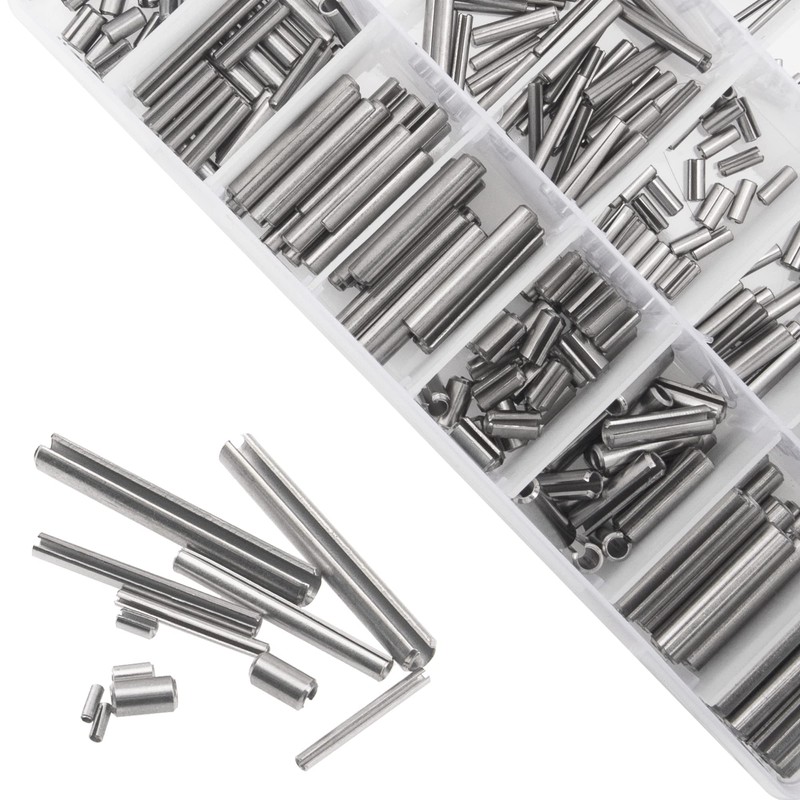 Rrina 440Pcs 304 Stainless Steel Slotted Spring Pin Assortment Kit,