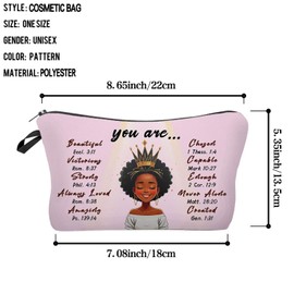 Livel lhood African American Makeup Bag Cute Small Organizer Zipper Pouch You Are Beautiful Cosmetic Bag Inspiring Birthday Present for Black Women Friends, hzt0745, Small
