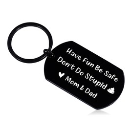 SYGUNAR Easter Basket Stuffers for Teens Boys Girls Teenagers Funny Don't Do Stupid Keychain Love Mom Dad Mens Gag Birthday Gifts Idea for Teen Son Daughter Kids Him Her Christmas Stocking Stuffer