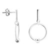SOFIA MILANI - Women's Earrings 925 Silver Circle Bar Ball