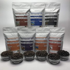 Espresso Blend, Combo Bean Box (7 Bags – 8oz Each) Premium Espresso Coffee Freshly Custom Roasted Today (Mixed Roast/Whole Bean) Customized Roast Or Grind Is Available By Messaging Us At Time Checkout