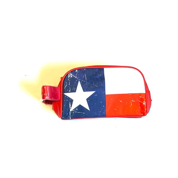 TEXAS FLAG Print Multi Purpose/Travel Pouch Cosmetic Bag Single Zipper